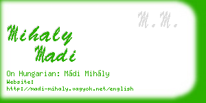 mihaly madi business card