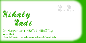 mihaly madi business card